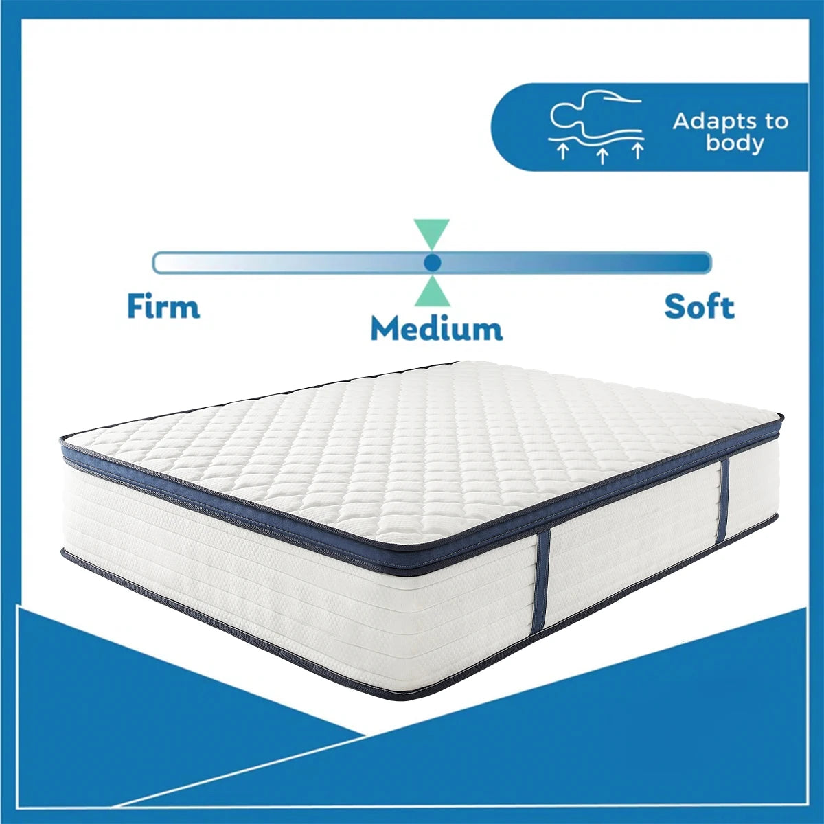 Queen size gel memory foam hybrid mattress with pocketed coils breathable jacquard cover and pressure relief support