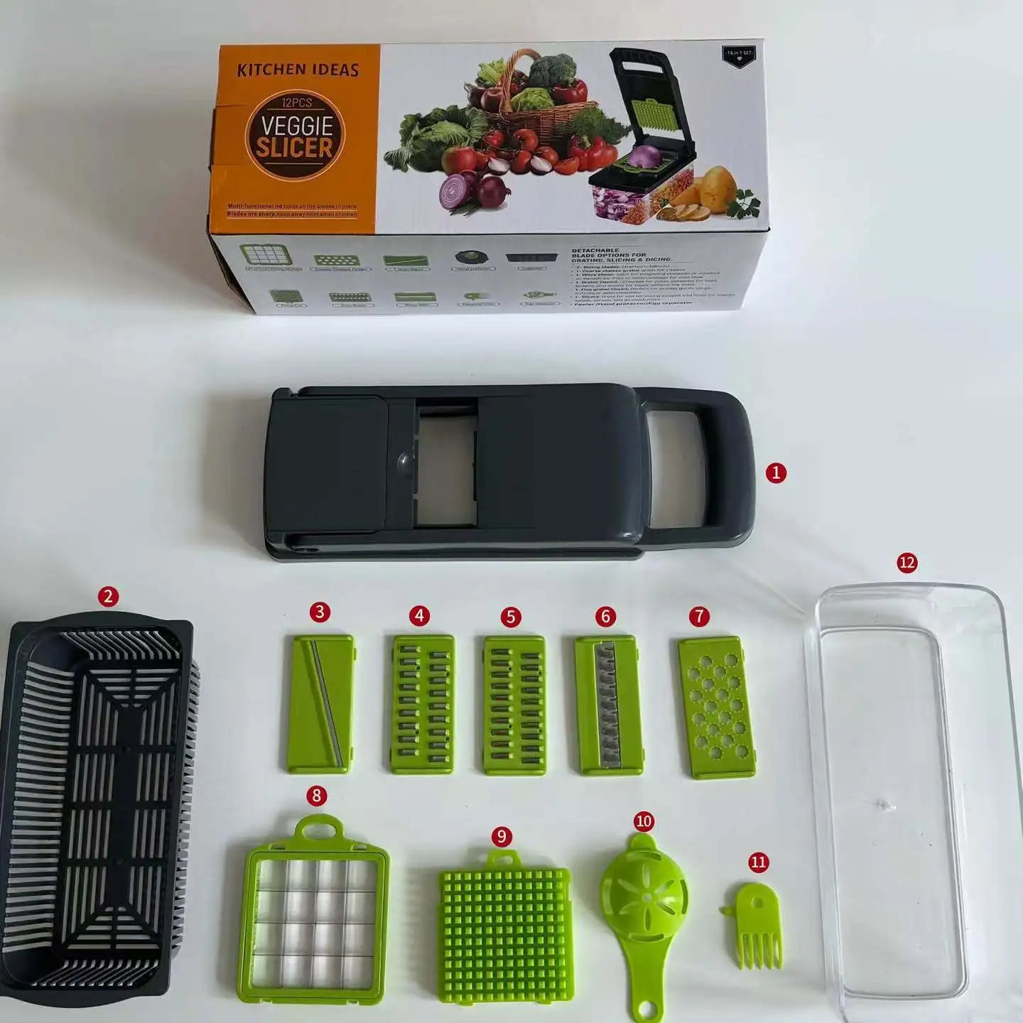 Multifunctional vegetable chopper food grater slicer dicer with stainless steel blades