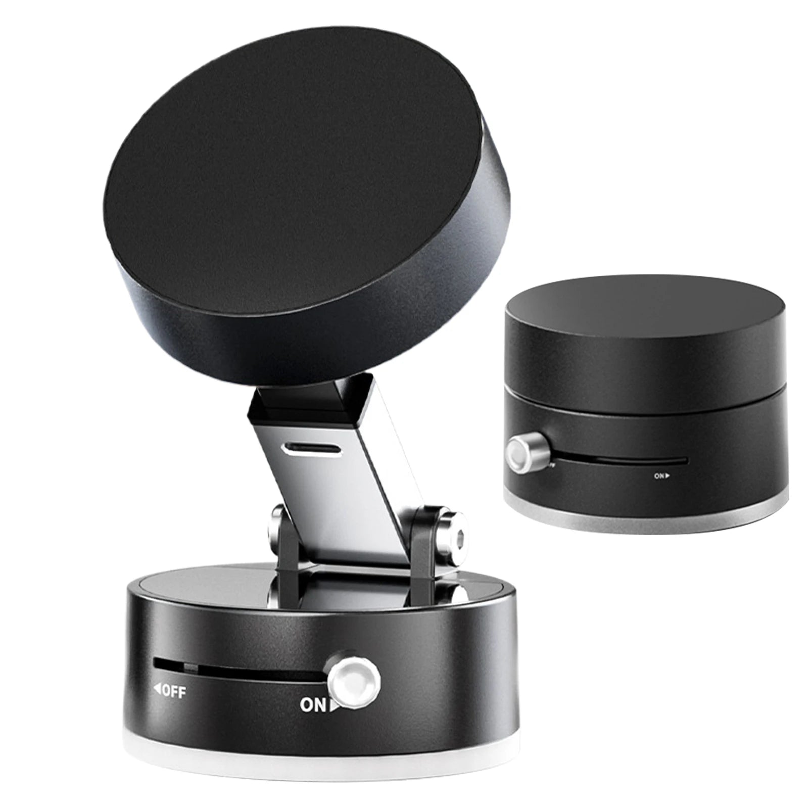 Magnetic suction car phone holder with double sided vacuum cup mount