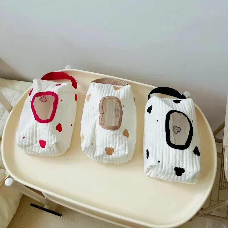 Cartoon animal tissue box holder with flip cover for car home and bathroom