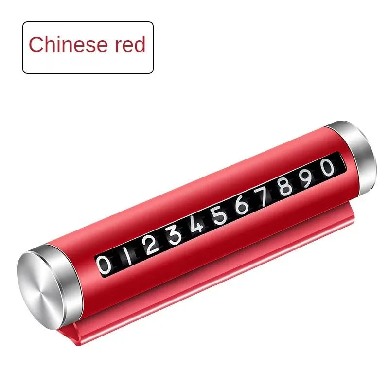 Metal car temporary parking phone number plate for dashboard windshield