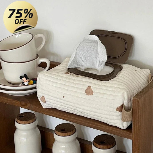 Cartoon animal tissue box holder with flip cover for car home and bathroom