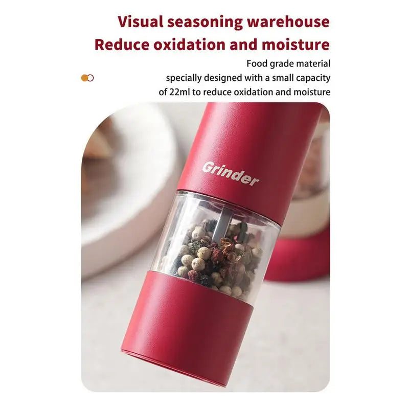 USB rechargeable electric salt and pepper grinder automatic spice mill for kitchen seasoning
