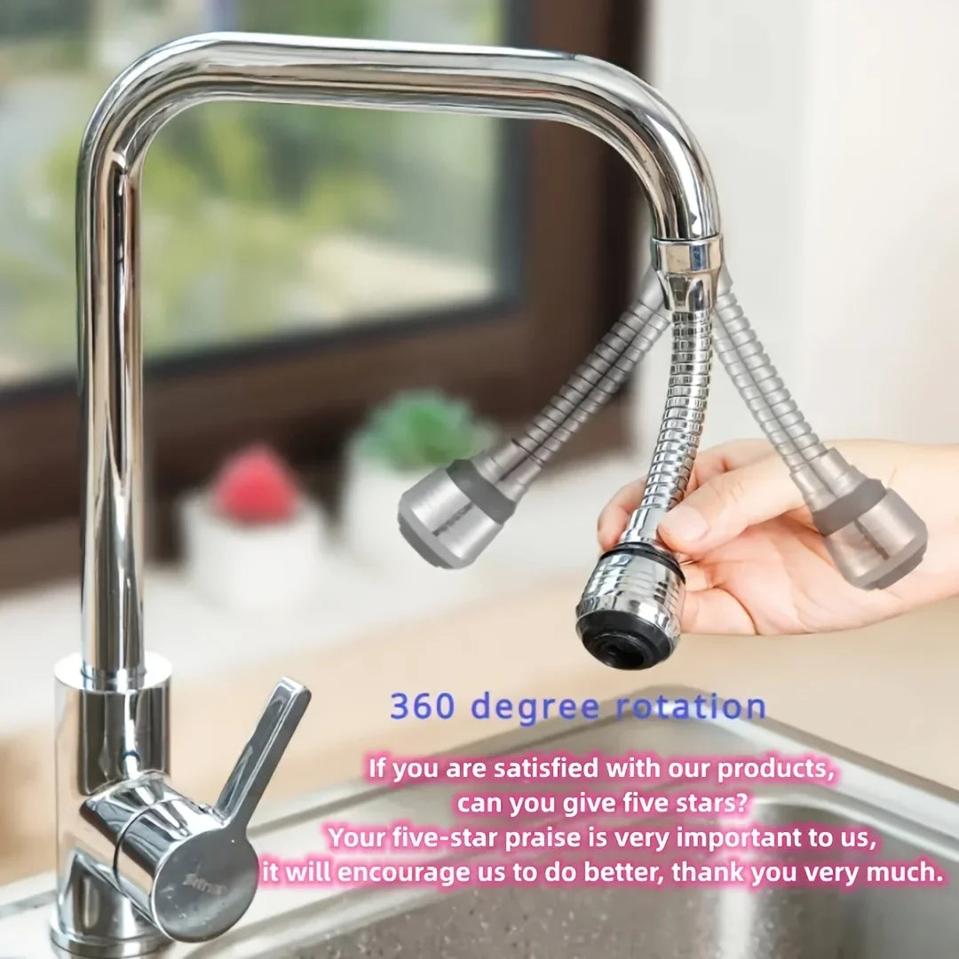 Water-saving rotating faucet sprayer splash proof kitchen faucet extender attachment