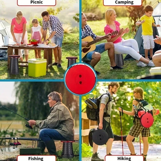 Portable telescopic folding stool for hiking camping fishing travel and outdoor seating