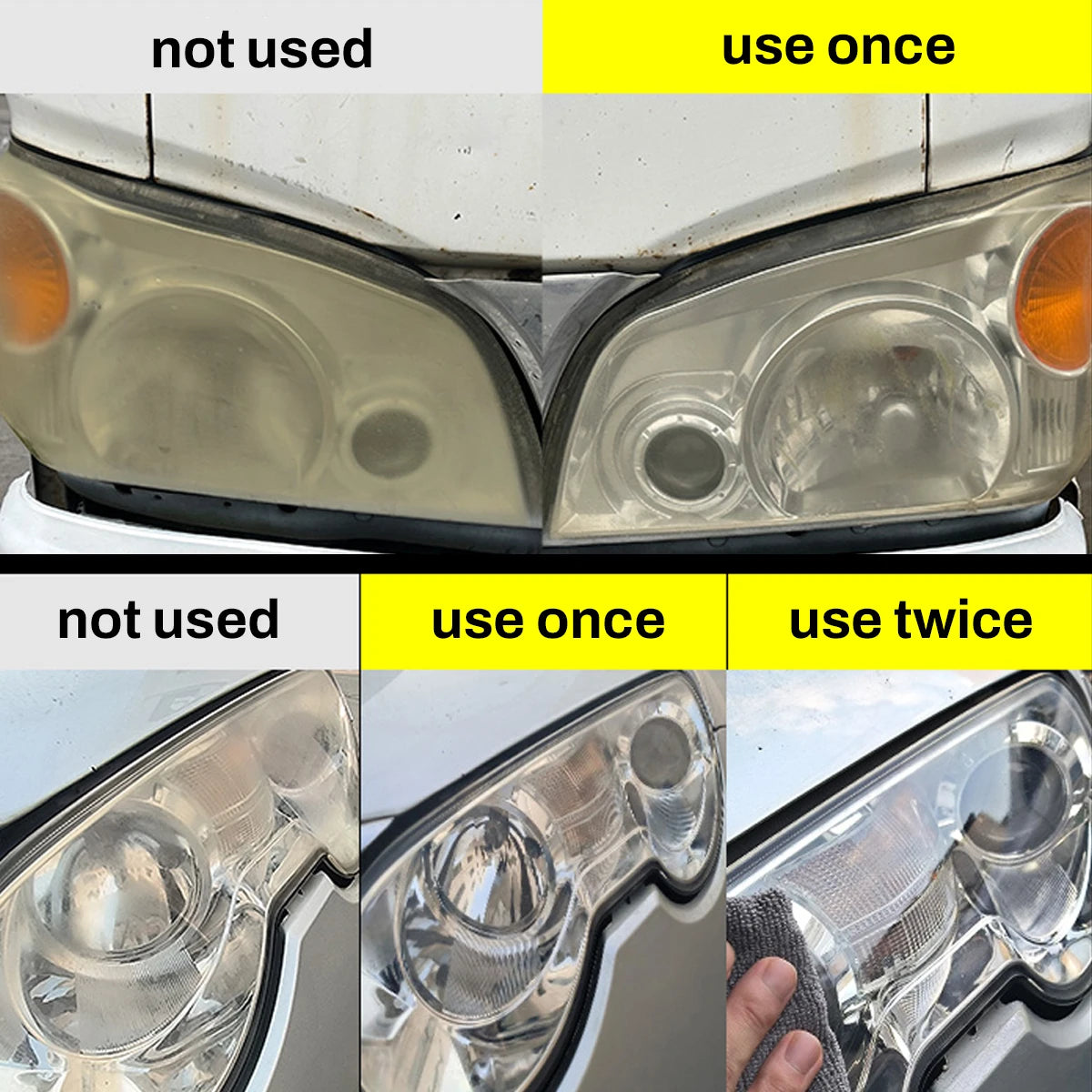 Headlight scratch remover cleaning paste for restoring yellowed oxidized car headlights