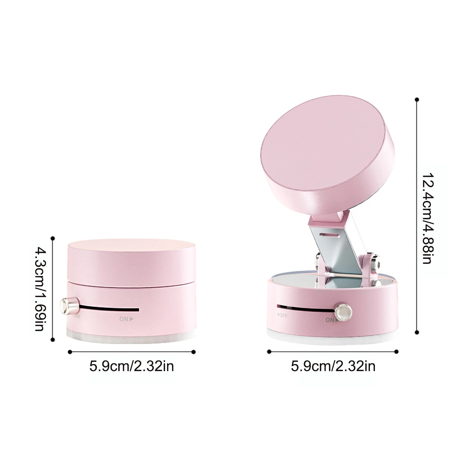 Magnetic suction car phone holder with double sided vacuum cup mount
