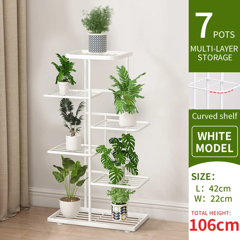 multi-tier iron plant stand flowerpot organizer for flowers succulents herbs balcony patio and garden decor