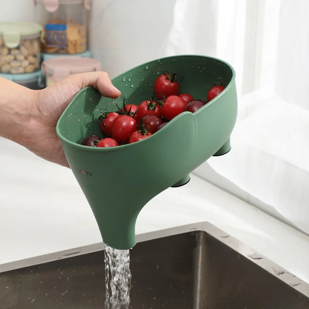 Fruit vegetable washing basket hanging sink drainer rack colander strainer