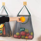 Reusable hanging vegetable storage net bag for fruits onions potatoes garlic and kitchen produce