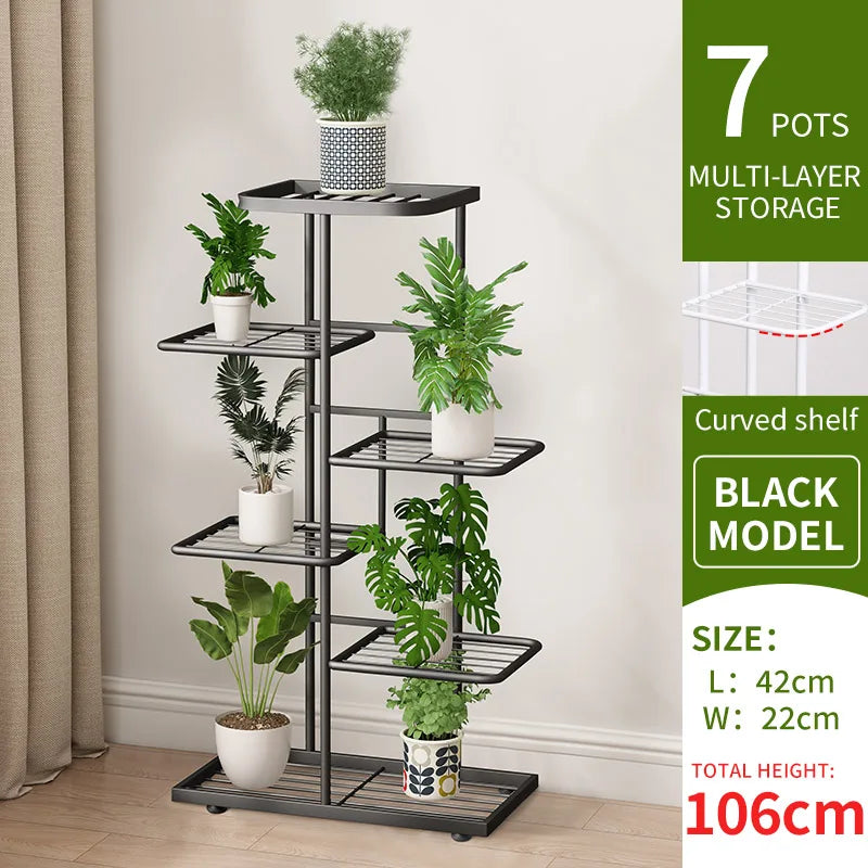 multi-tier iron plant stand flowerpot organizer for flowers succulents herbs balcony patio and garden decor