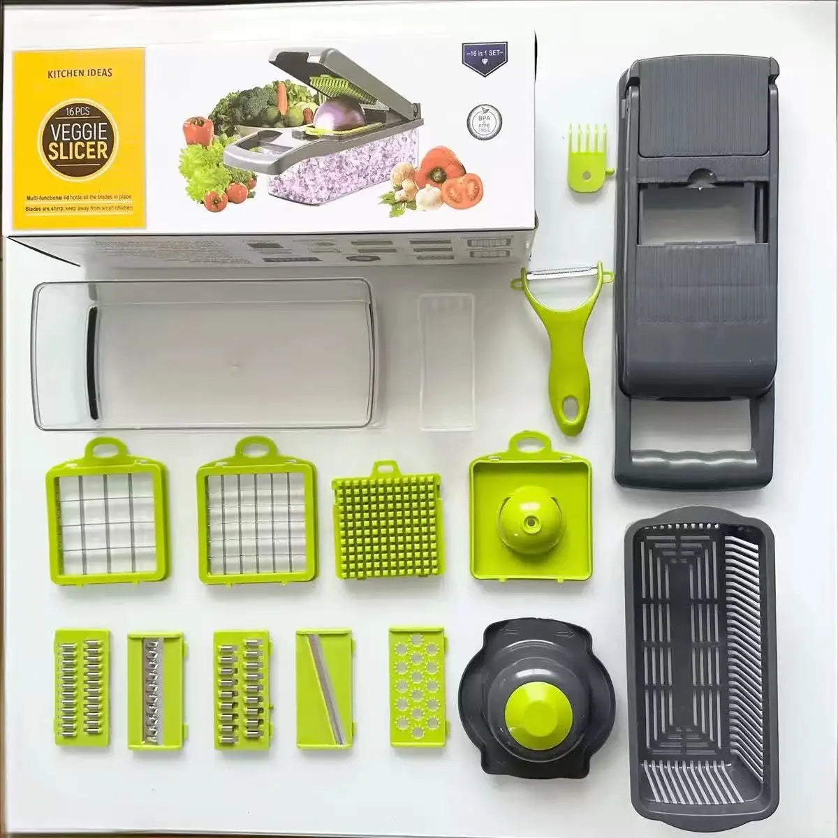 Multifunctional vegetable chopper food grater slicer dicer with stainless steel blades