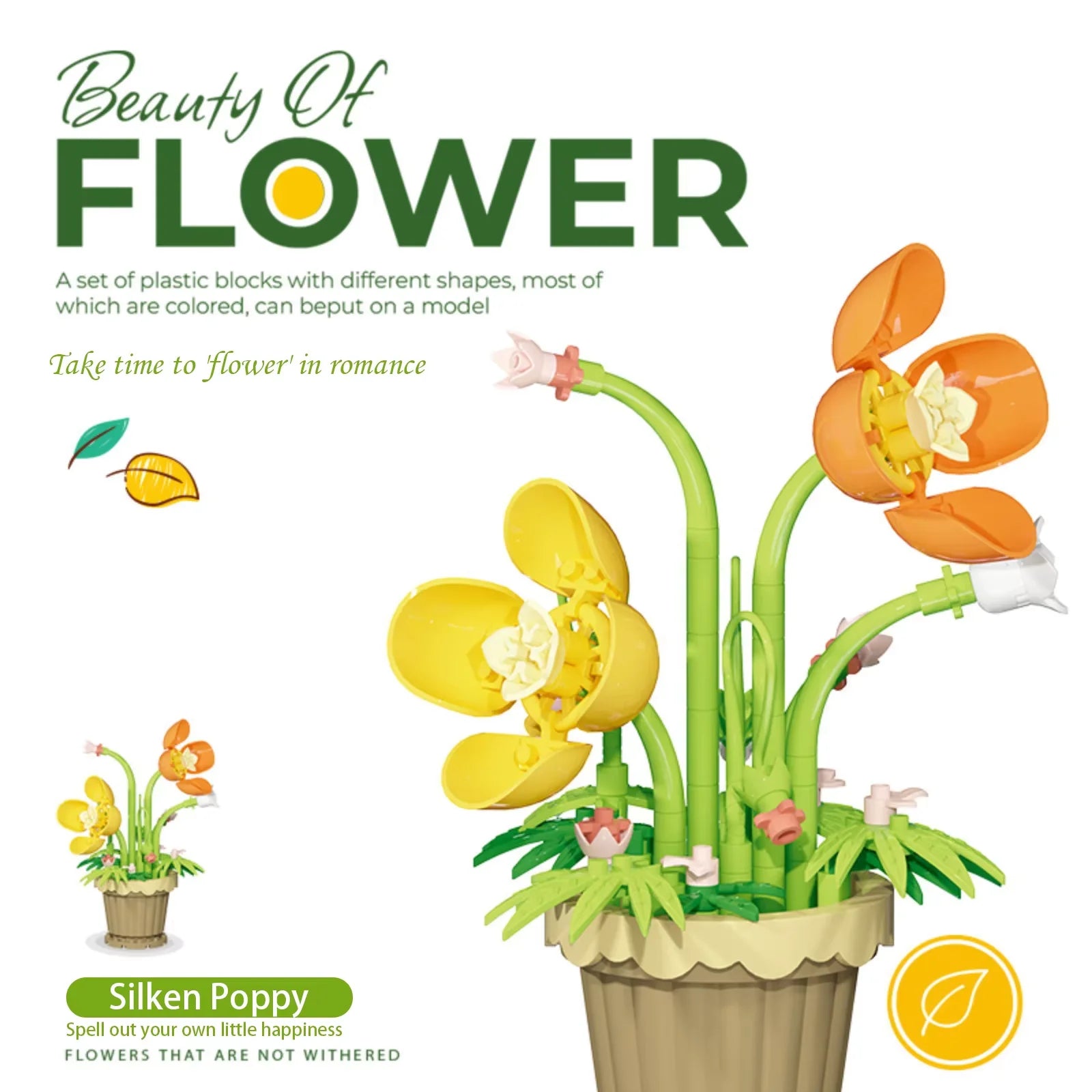 mini flower building block set with colorful potted plant designs micro self locking bricks DIY home desk decor toy gift