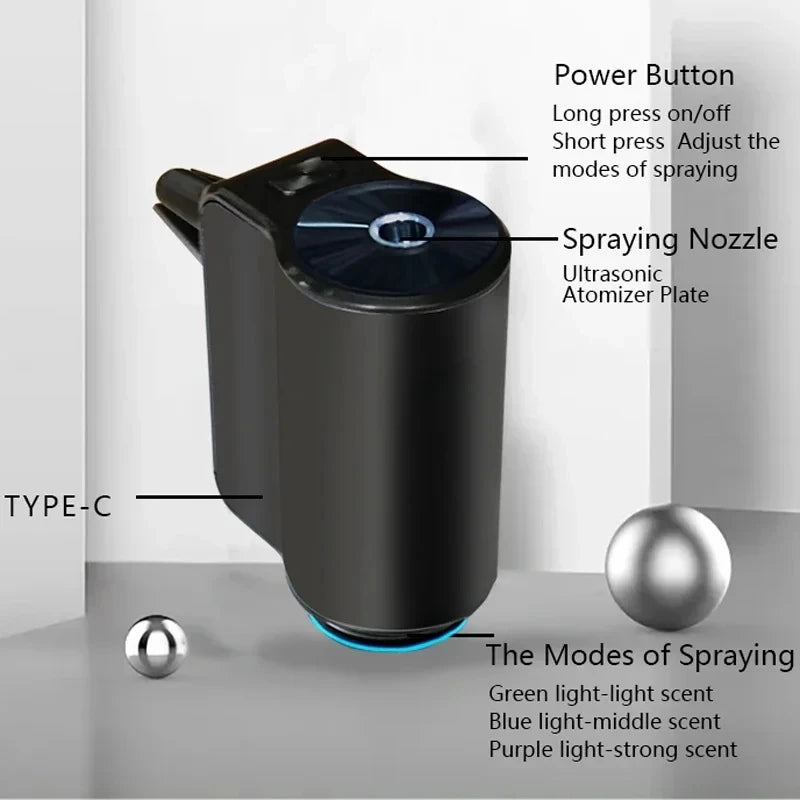 Electric car air freshener aroma diffuser fragrance diffuser for vehicle interior