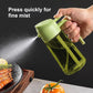 2-in-1 dark glass olive oil sprayer and dispenser bottle for kitchen cooking oil vinegar and salad use