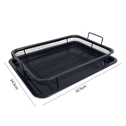 Non-stick air fryer basket baking tray for chips fries and fried foods