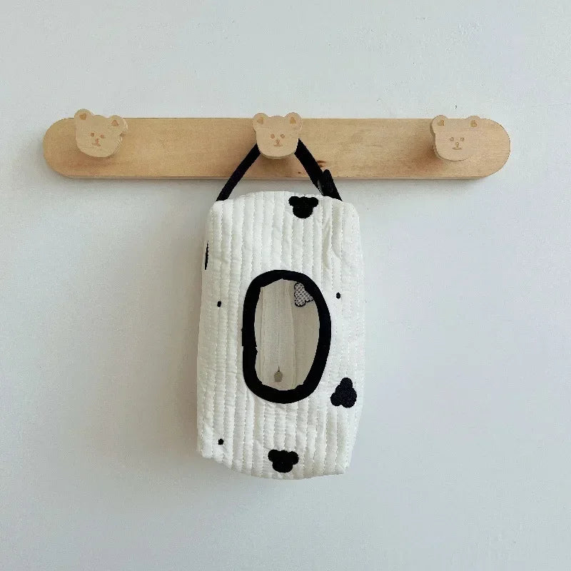 Cartoon animal tissue box holder with flip cover for car home and bathroom