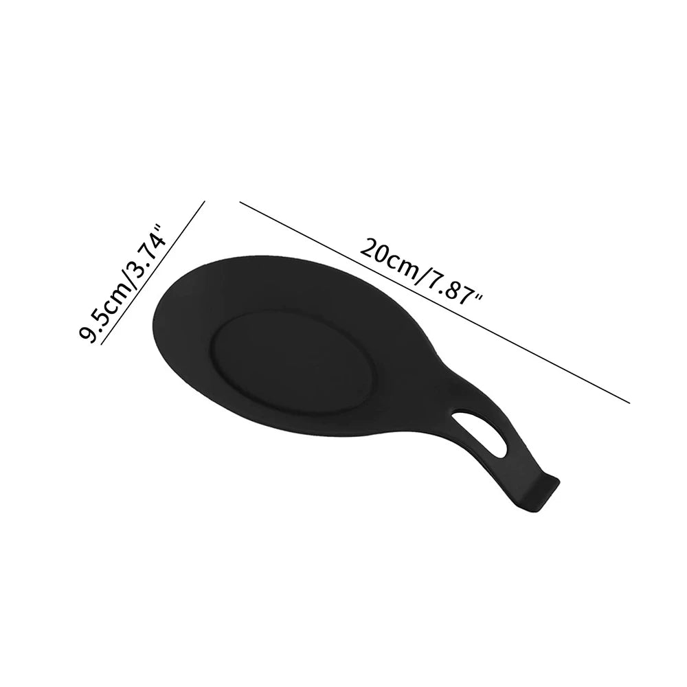 Silicone spoon rest spatula holder heat resistant utensil tray for kitchen counter