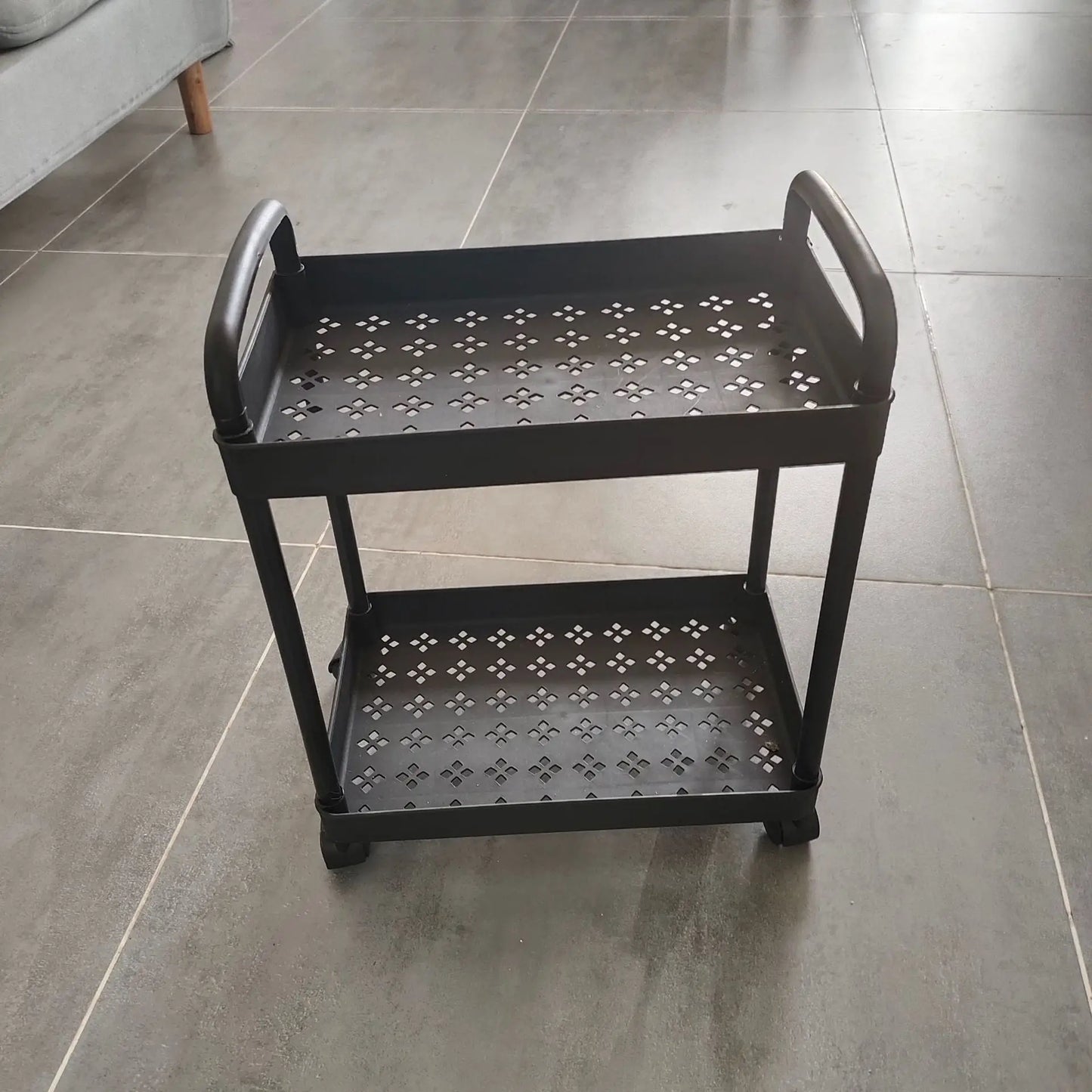 4 wheel rolling storage cart for bathroom kitchen and snack organization