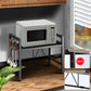 Black microwave shelf organizer rust proof kitchen countertop storage rack with hooks