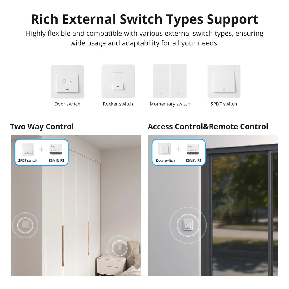 SONOFF ZBMINIR2 Extreme Zigbee smart switch relay for home automation and lighting control