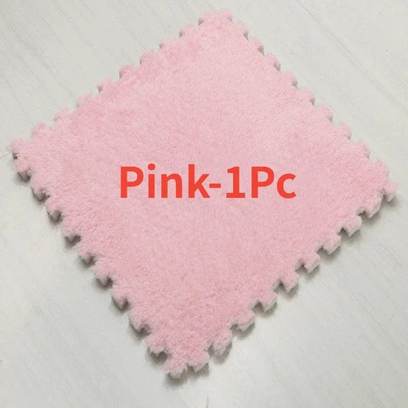30x30cm plush puzzle foam floor mat square interlocking carpet for living room