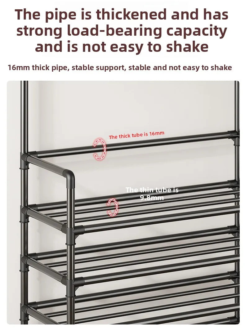 multi-layer door-mounted shoe and hat storage rack with side fabric for closet bedroom entryway behind door home organization