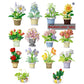 mini flower building block set with colorful potted plant designs micro self locking bricks DIY home desk decor toy gift
