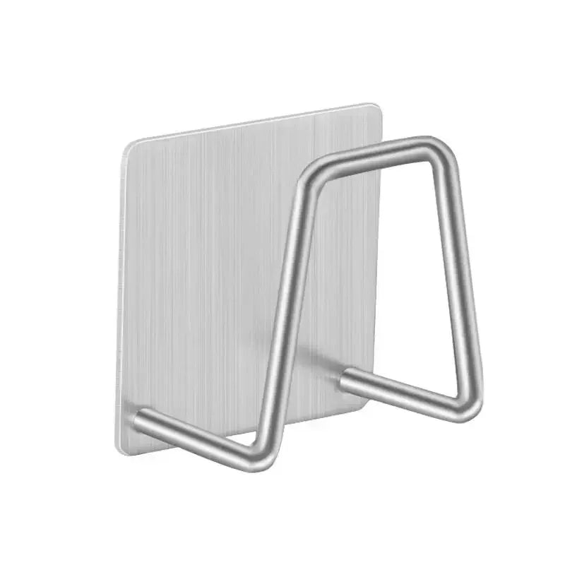 Stainless steel sink sponge holder adhesive drain drying rack for kitchen sponge scrubber and soap storage