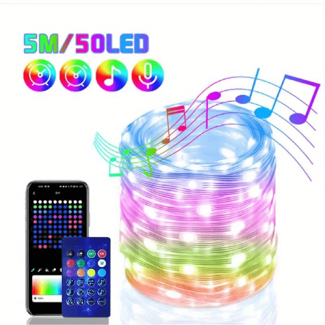 RGBIC Bluetooth fairy string lights with app remote control dream color LED lights for Christmas tree garden bedroom party decor