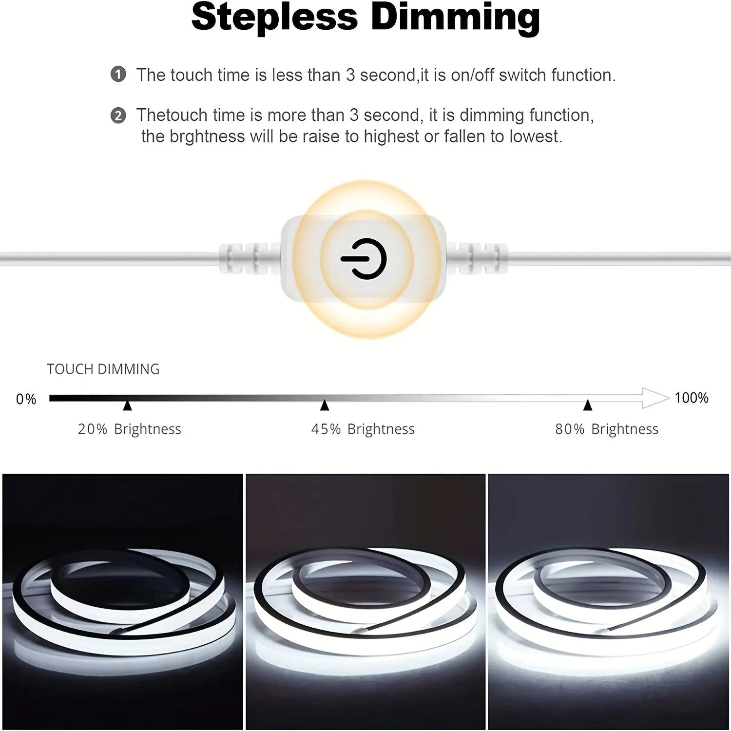 waterproof flexible LED neon tape lights for bathroom cabinet TV background bedroom living room and modern home decor