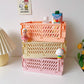 Foldable plastic storage box with handles collapsible crate for toys books snacks cosmetics and household organization