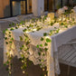 battery powered green leaf vine fairy lights with LED bulbs for bedroom wall garden Christmas wedding party and home decor