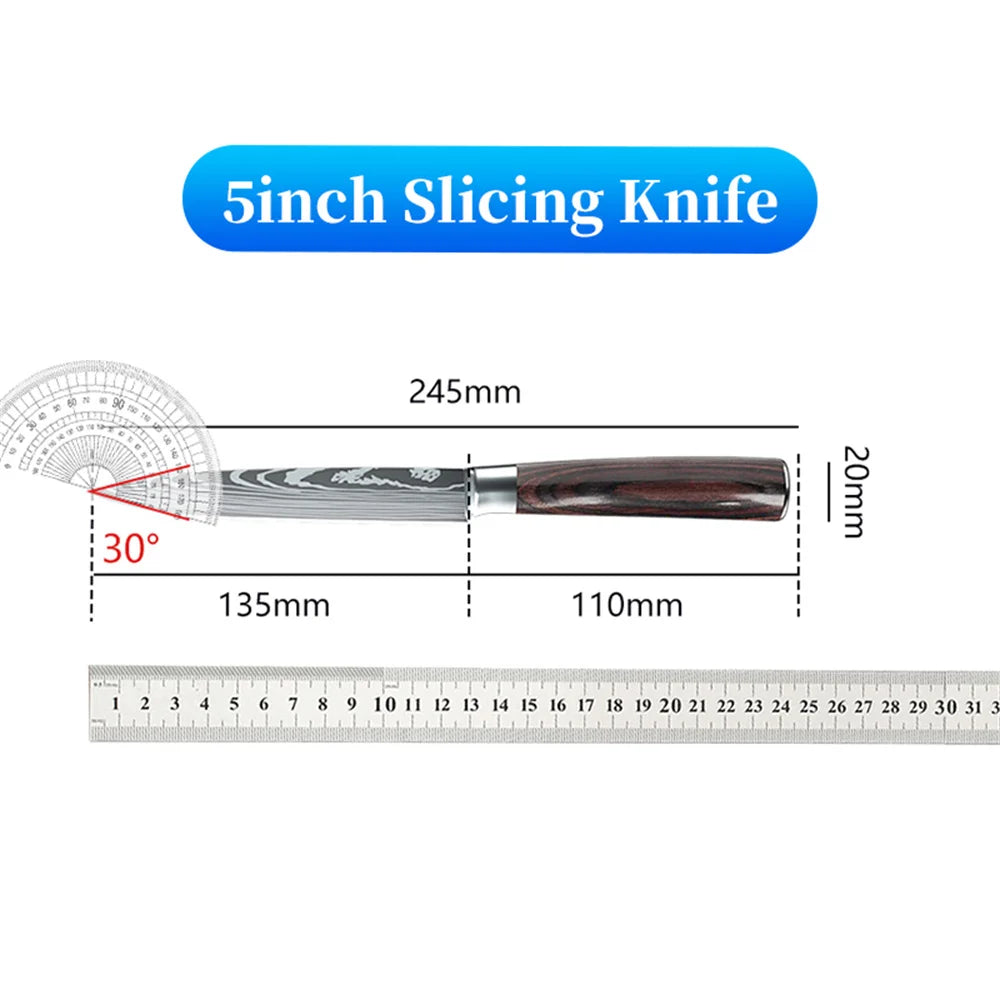 Stainless steel Japanese chef knife meat cleaver kitchen knife with gift box