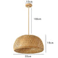 hand knitted bamboo pendant hanging lamp natural woven ceiling light fixture for bedroom dining room restaurant cafe and home decor