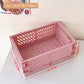Foldable plastic storage box with handles collapsible crate for toys books snacks cosmetics and household organization