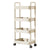 Multi-layer storage trolley with handlebar rolling kitchen storage rack for home organization