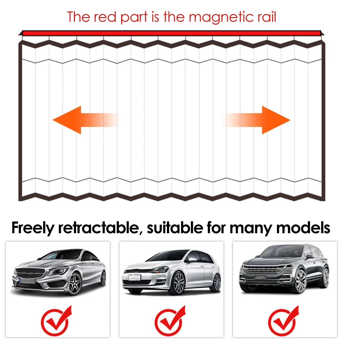 2PCS magnetic car window sunshade curtain for UV protection and privacy