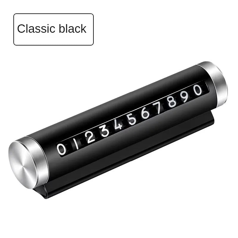 Metal car temporary parking phone number plate for dashboard windshield