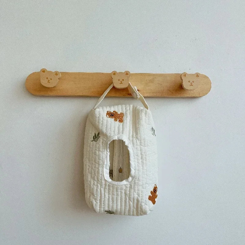 Cartoon animal tissue box holder with flip cover for car home and bathroom