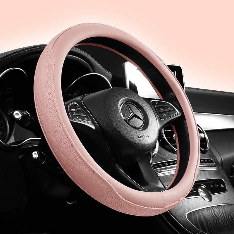 Napa leather perforated non-slip car steering wheel cover