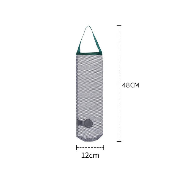 Reusable hanging vegetable storage net bag for fruits onions potatoes garlic and kitchen produce