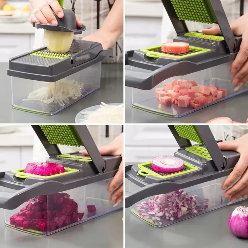 Multifunctional vegetable chopper food grater slicer dicer with stainless steel blades