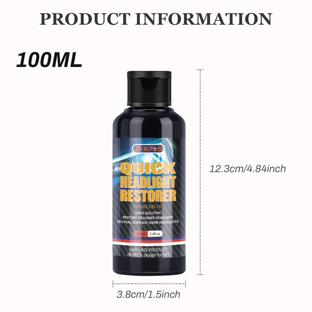 Headlight scratch remover cleaning paste for restoring yellowed oxidized car headlights