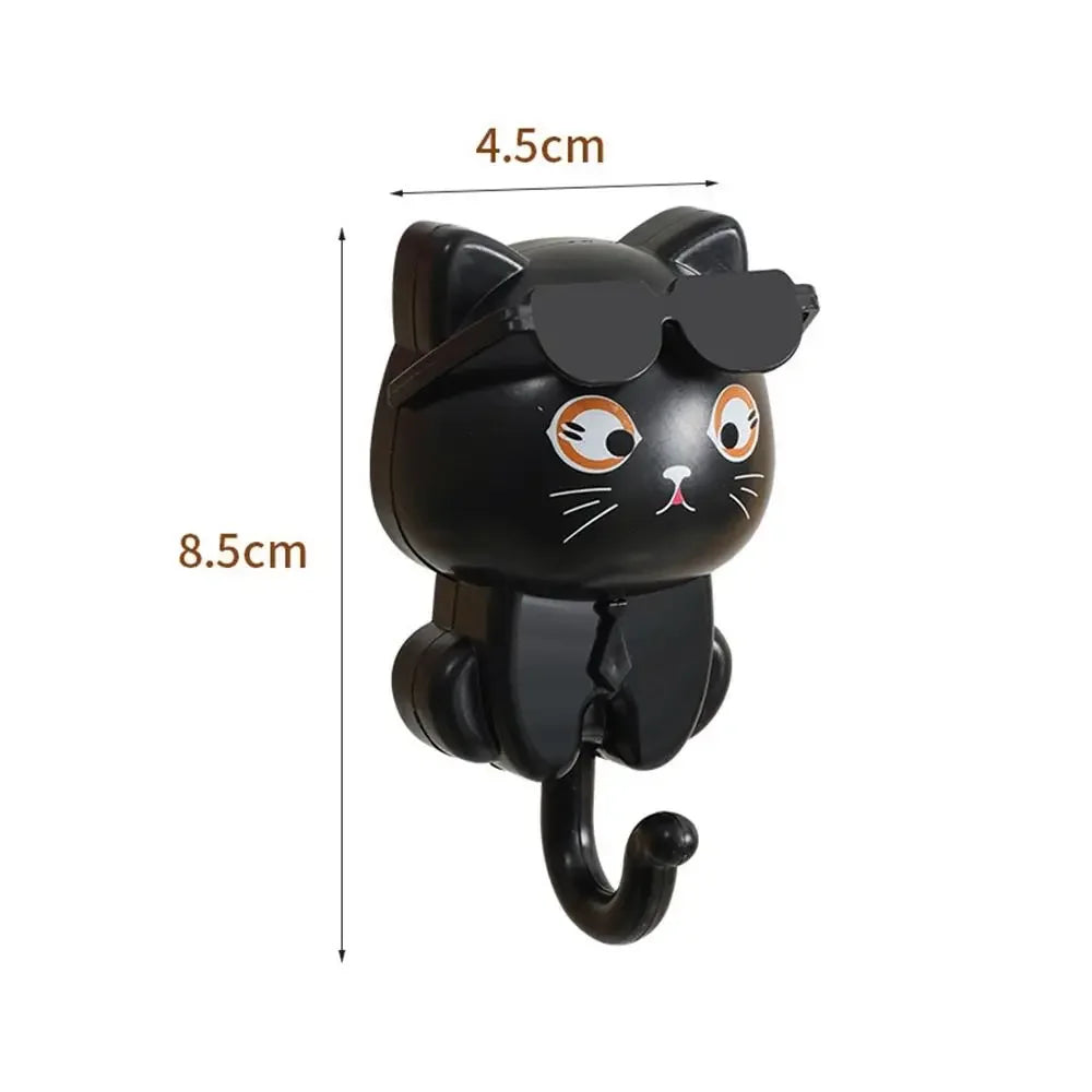 Cute cartoon cat waterproof wall hooks for keys and home decoration