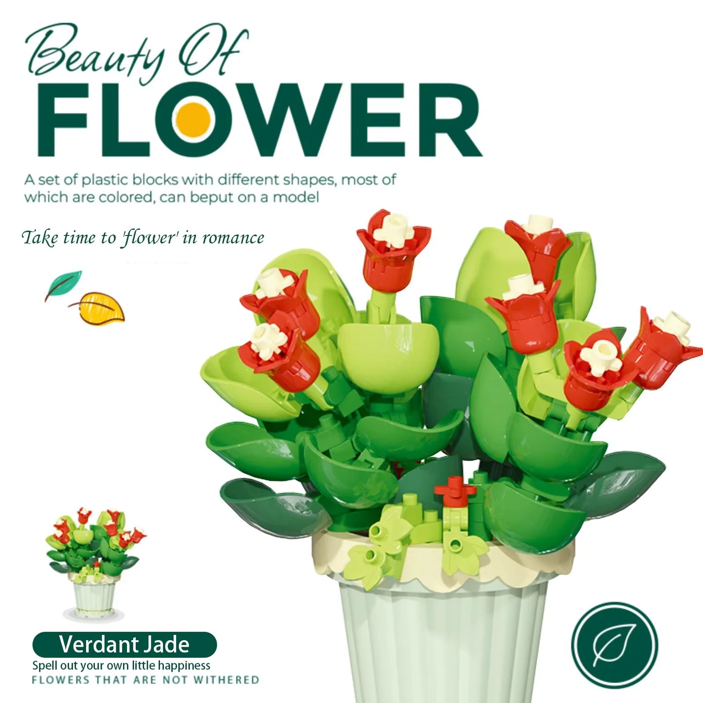 mini flower building block set with colorful potted plant designs micro self locking bricks DIY home desk decor toy gift