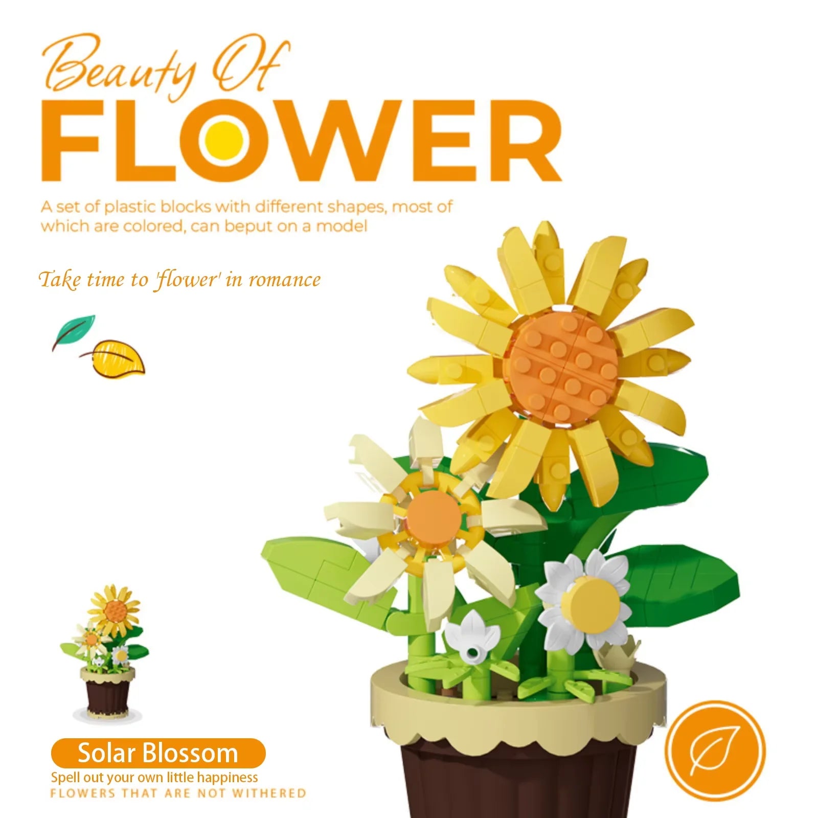 mini flower building block set with colorful potted plant designs micro self locking bricks DIY home desk decor toy gift