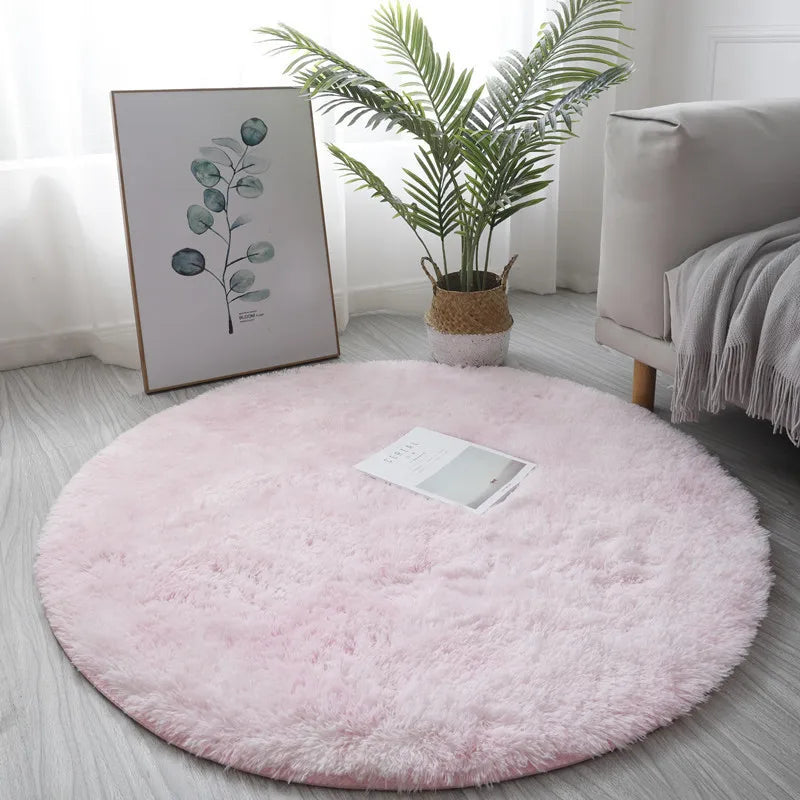 Super soft plush round rug mat fluffy carpet for living room bedroom and home decor