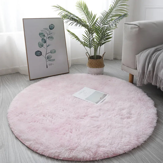 Super soft plush round rug mat fluffy carpet for living room bedroom and home decor