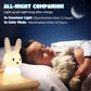 cute silicone rabbit LED night light with touch sensor rechargeable battery warm light and 7 color changing mode for kids bedroom nursery